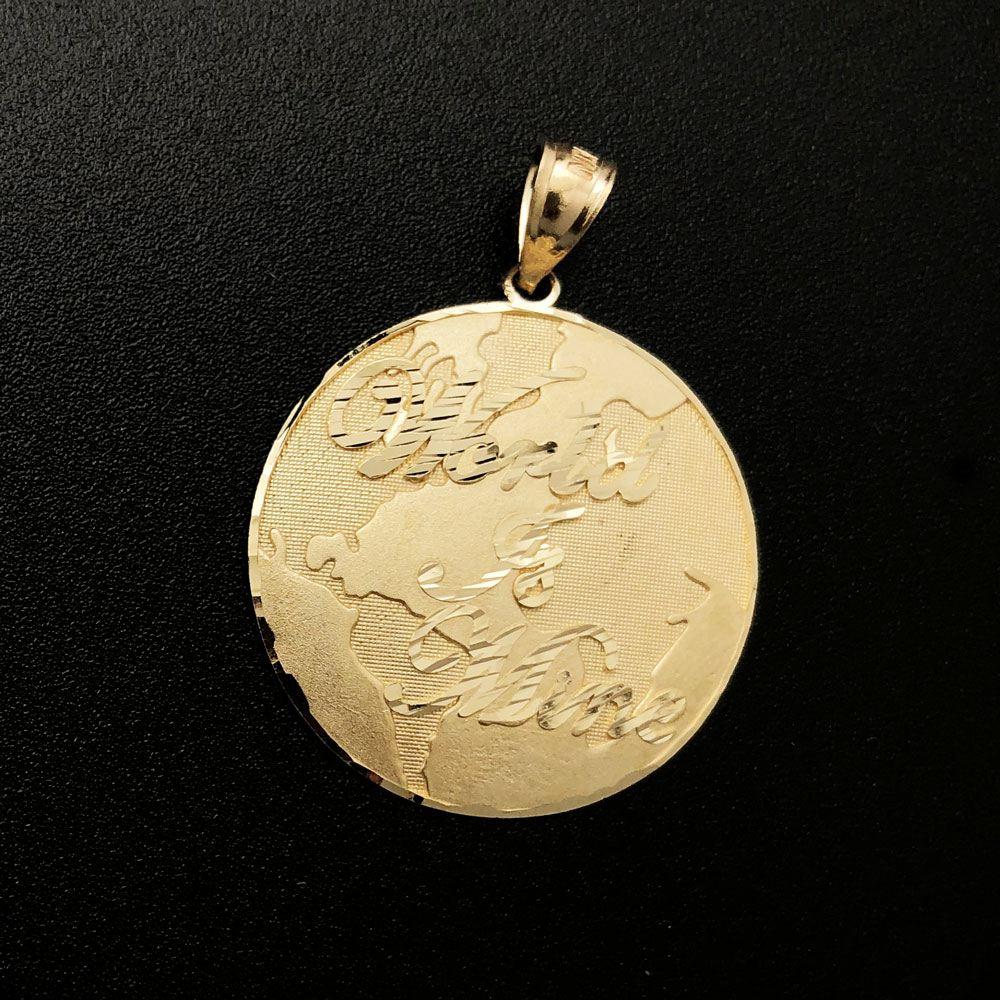 World is Mine Globe DC 10K Yellow Gold Pendant – HipHopBling