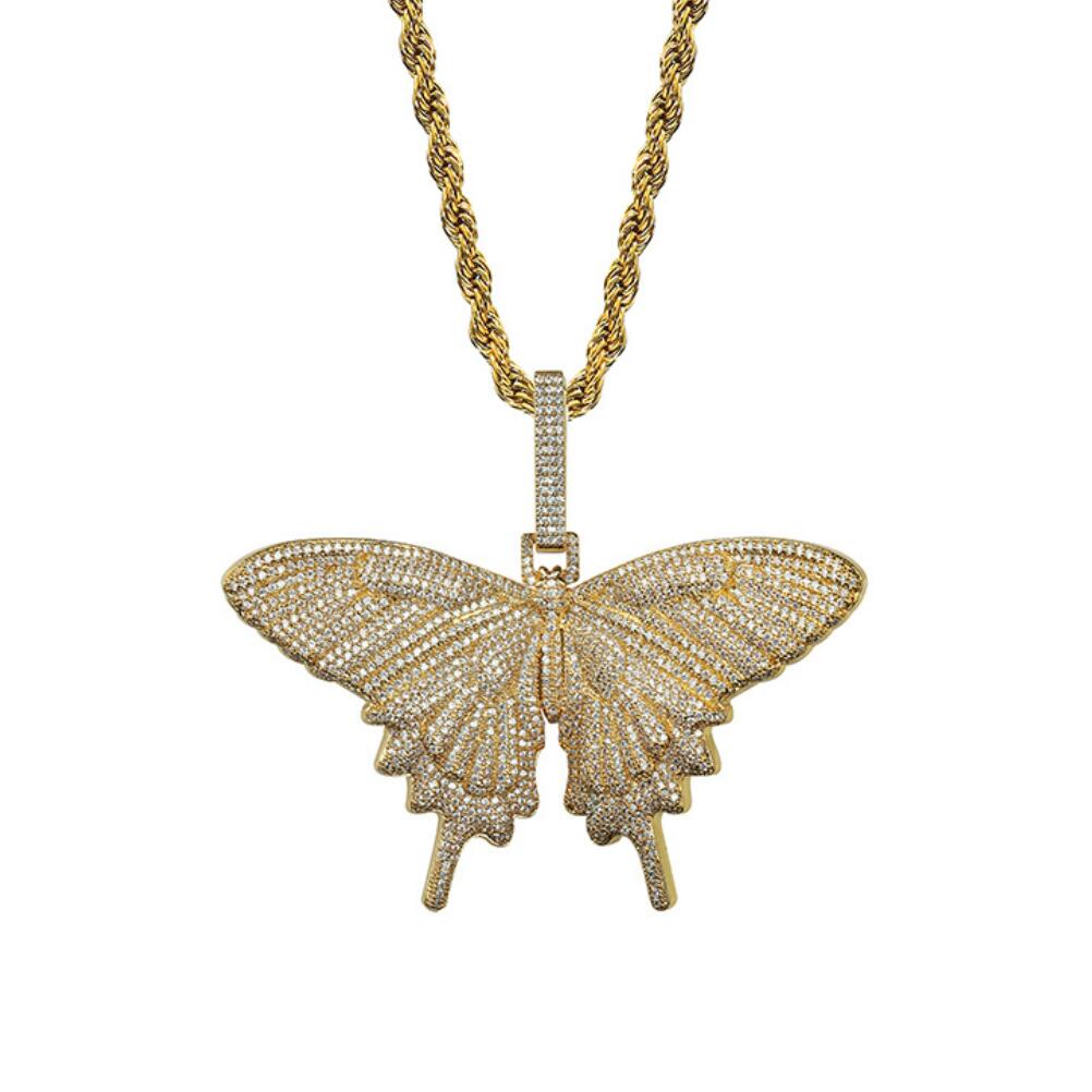 XL 3D Butterfly Iced Out Bling Bling Pendant HipHopBling