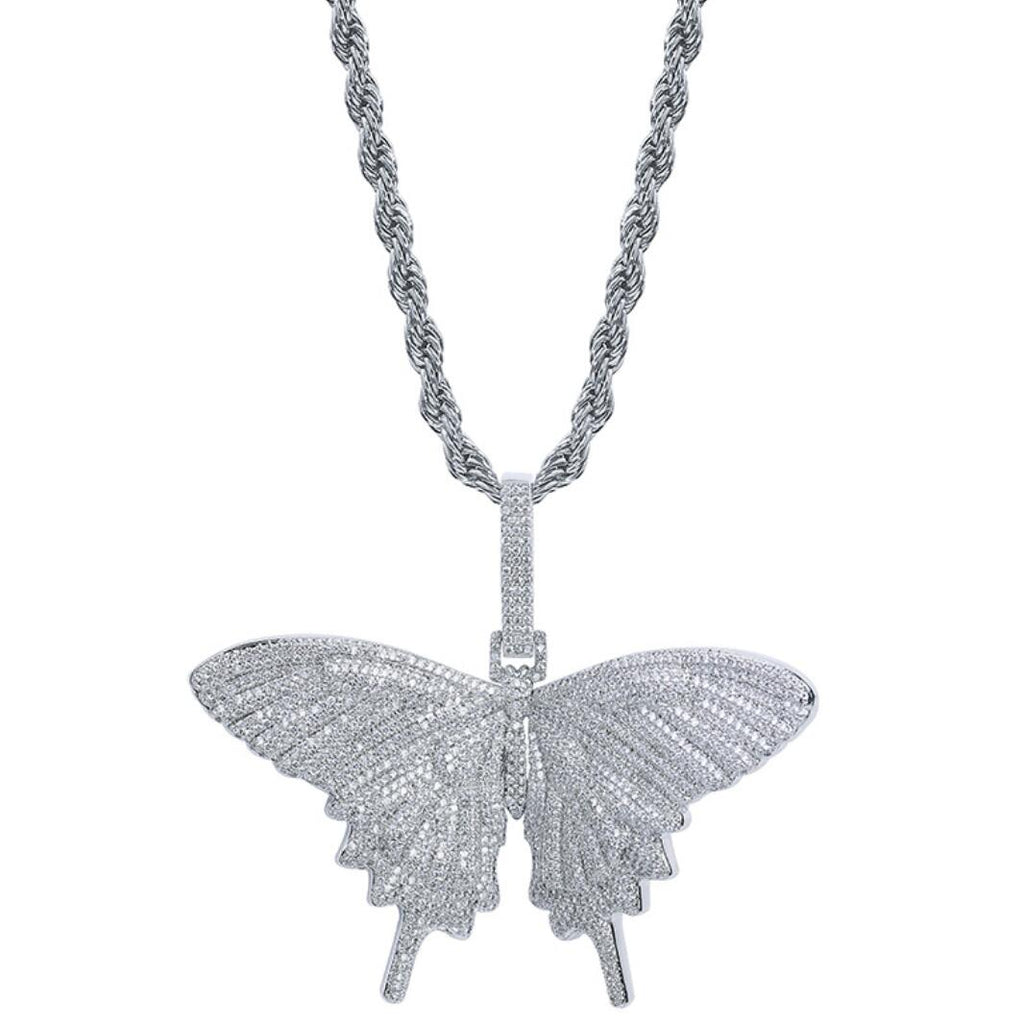 XL 3D Butterfly Iced Out Bling Bling Pendant HipHopBling